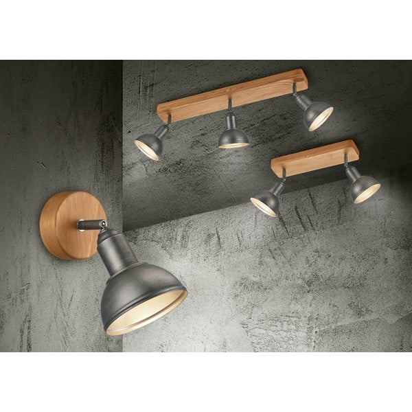 Прожектор в тъмносив и естествен цвят 11x18 cm Delhi – Trio-image-1