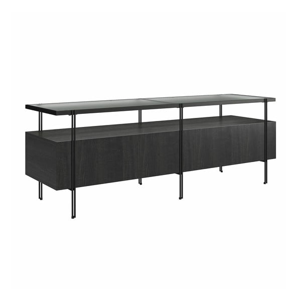 Черна маса за телевизор от дъб 140x50 cm Wainwright - Queer Eye-image-4