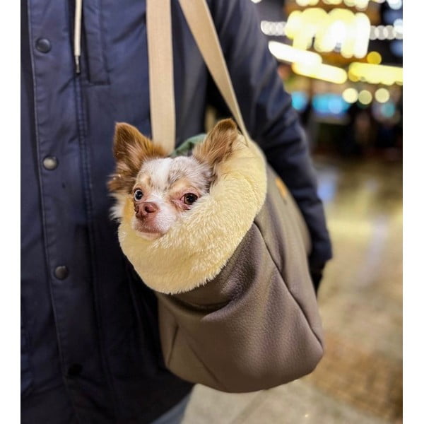 Кафява щайга от екокожа 35x21 cm Snow - Petsy-image-2