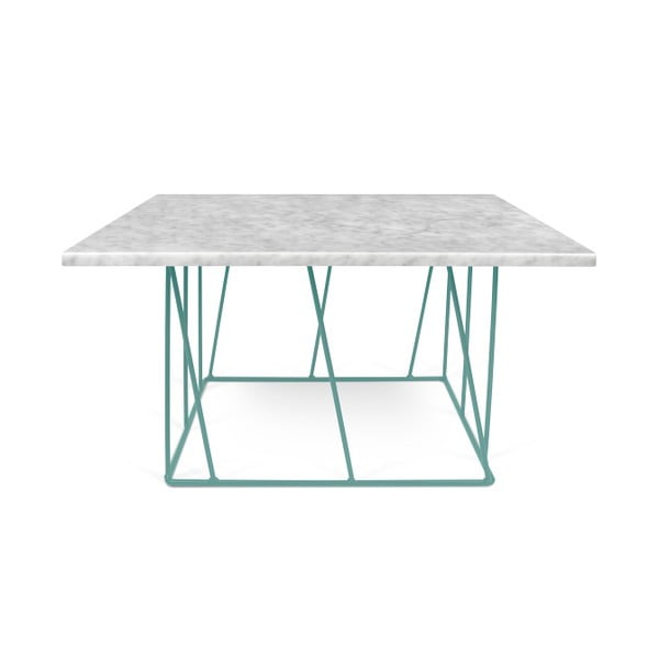 Bílý mramorový konferenční stolek se zelenými nohami TemaHome Helix, 75 cm
