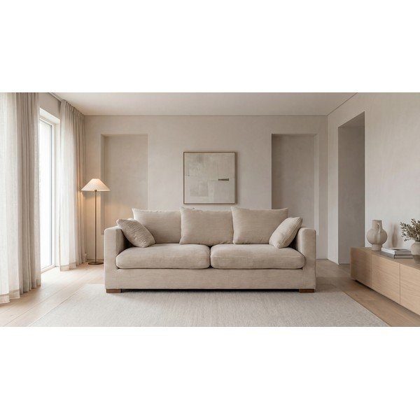 Бежов велурен диван 220 cm Comfy - Scandic-image-4