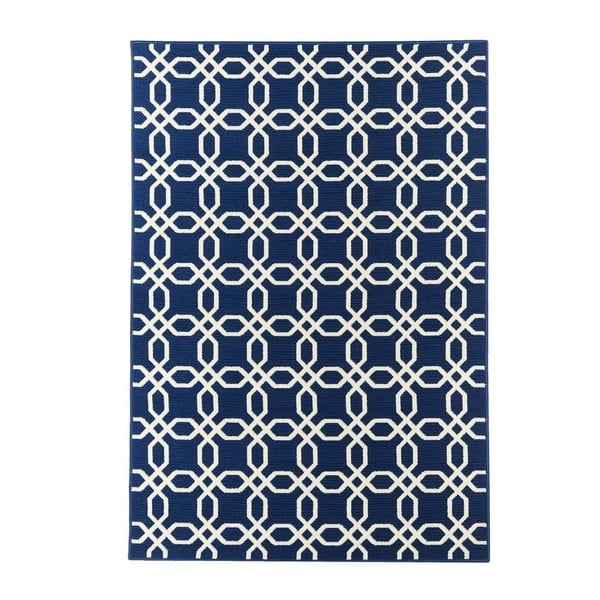 Tmavě modrý venkovní koberec Floorita Ropes, 160 x 230 cm