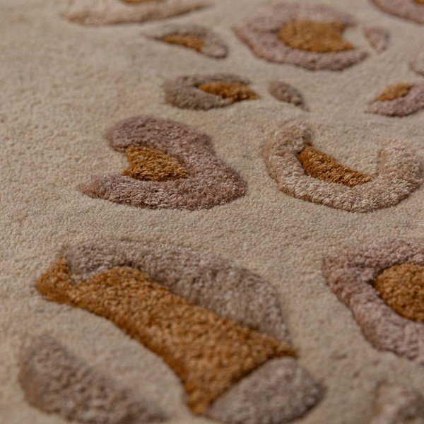 Ръчно изработен килим със смес от вълна в естествен цвят 160x230 cm Leopard Frame – Flair Rugs-image-2