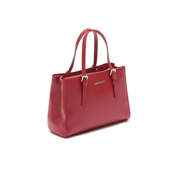 Розова кожена чанта Classic Rosso - Isabella Rhea-image-4