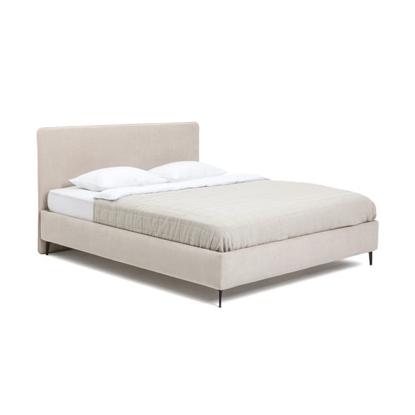 Бежово тапицирано двойно легло с матрак и решетка 180x200 cm Noira Slim - Bonami Selection-image-3