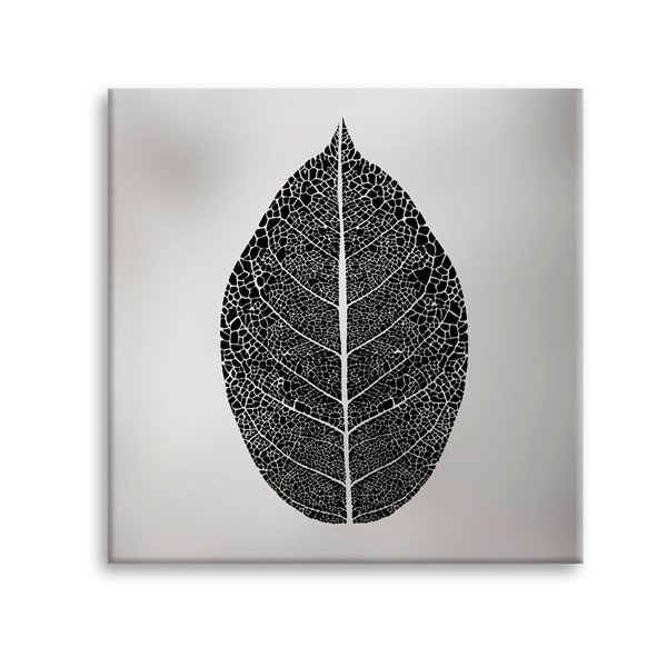Живопис върху платно Сребърен лист, 60 x 60 cm - Styler