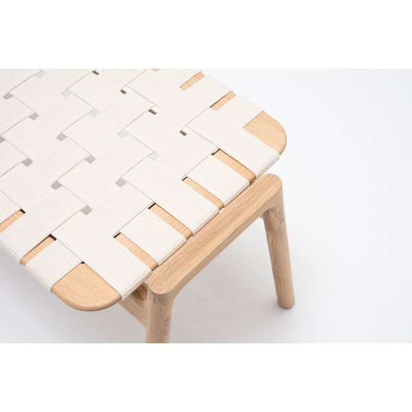 Пейка в бял/естествен цвят Klupa - Gazzda-image-1