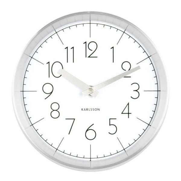 Bílé nástěnné hodiny Karlsson Convex