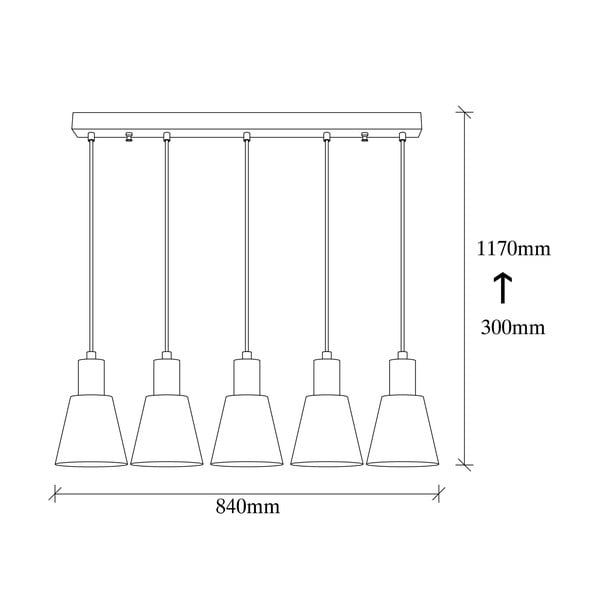 Черна висяща лампа за 5 крушки Kem - Opviq lights-image-3