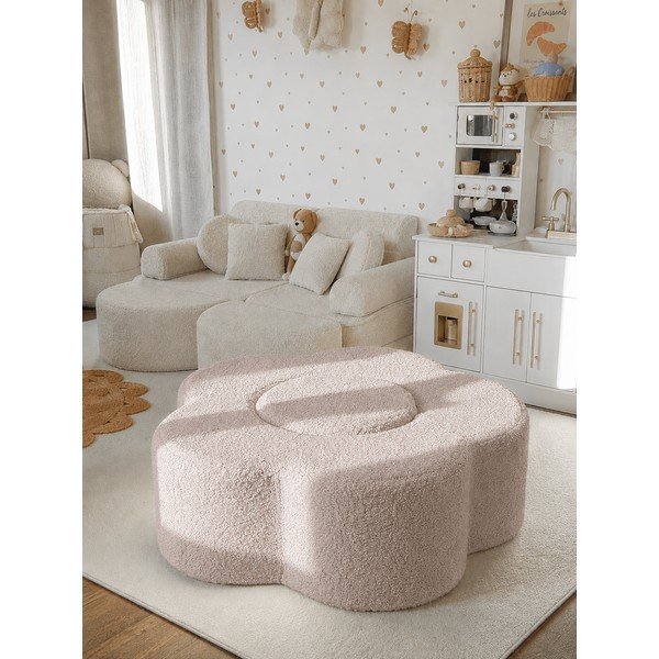 Светлосиво игрище от пяна 3 бр. от букле височина 27 cm 88x90 cm – Meowbaby-image-1