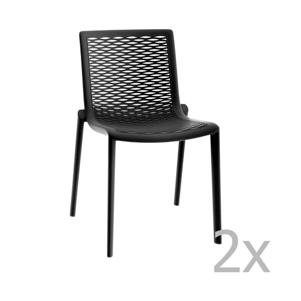 Комплект от 2 черни градински стола за хранене Net-Kat - Resol