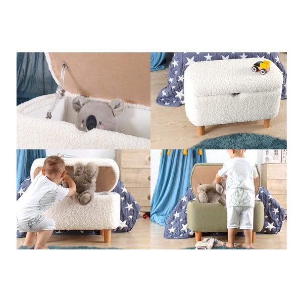 Светлозелен детски пуф Moouv – Artie-image-1