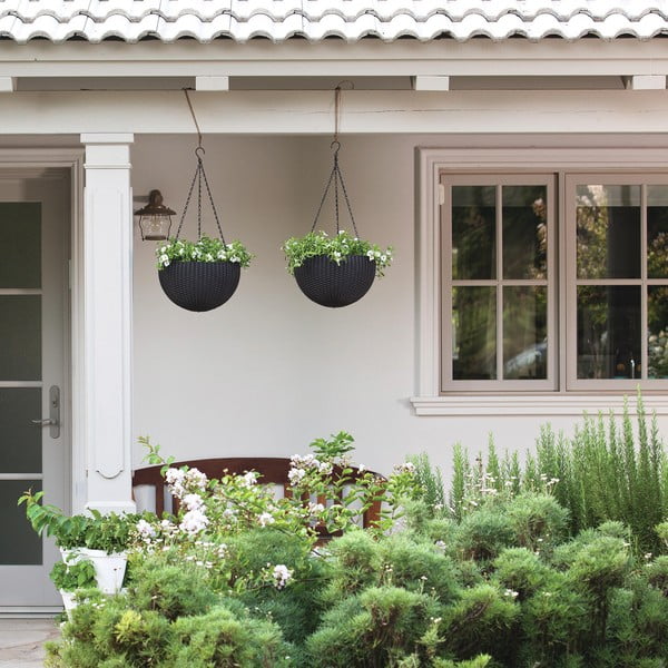 Пластмасова висяща и стенна саксия за цветя ø 35 cm Hangingsphere – Keter-image-1