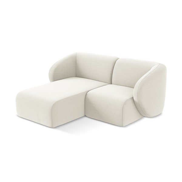 Бежов кадифен ъглов диван (ляв ъгъл) Lani – Makamii-image-2