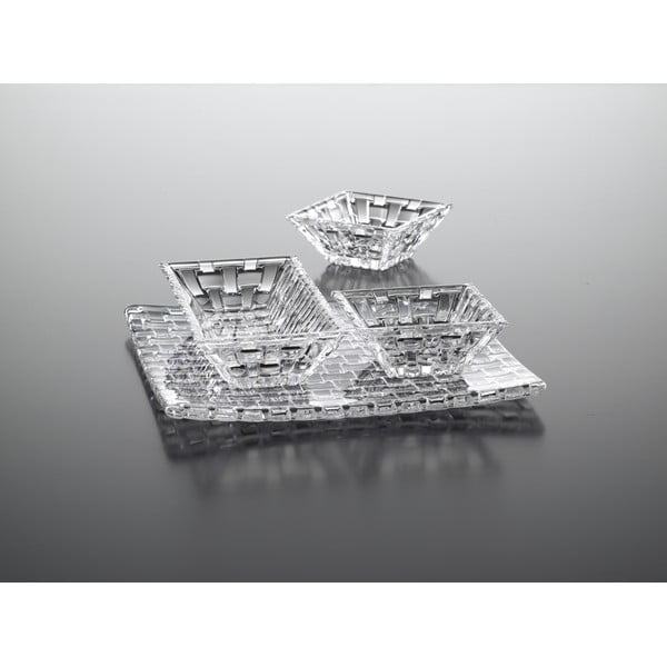 Комплект от 3 купи за сервиране и поднос, изработени от кристално стъкло Bossa Nova - Nachtmann-image-1