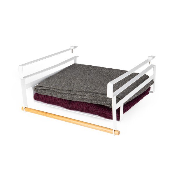 Бяла висяща дреха килер рафт под рафт кошница Rail - Compactor-image-2