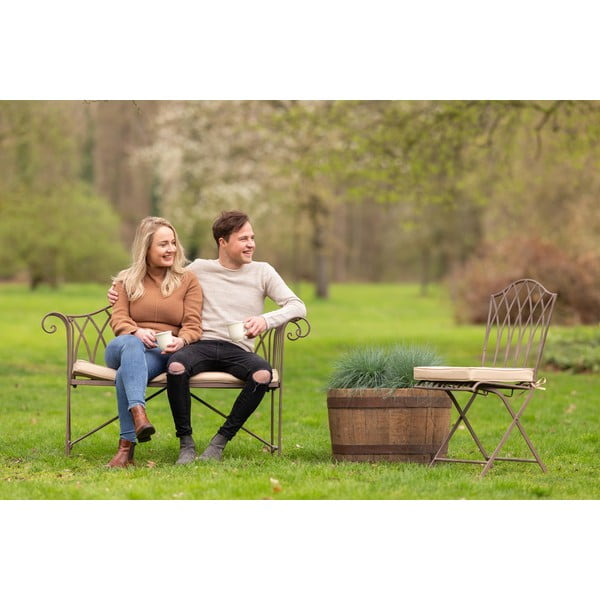 Кафява метална градинска пейка - Esschert Design-image-1