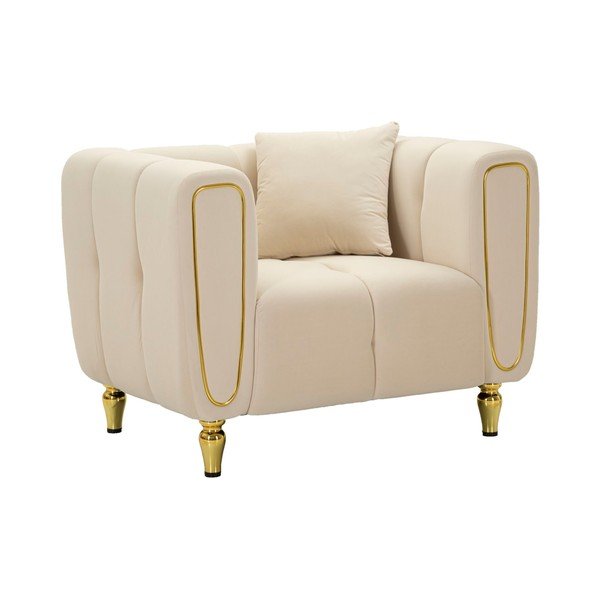 Кремаво кадифено кресло Alma – Mauro Ferretti