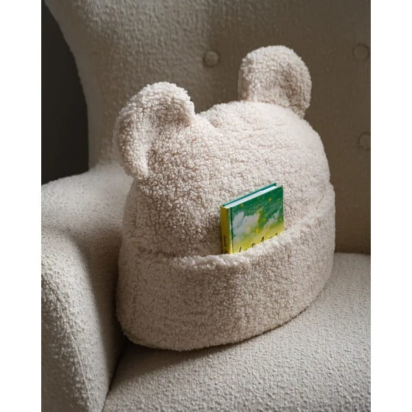 Кремава детска възглавница за диван от букле Teddy Pouch – Wigiwama-image-1