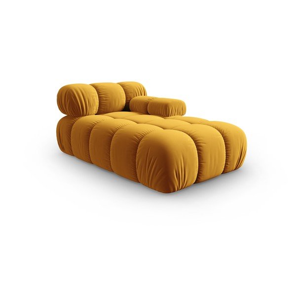 Жълт кадифен модул за диван (десен ъгъл) Bellis - Micadoni Home-image-3