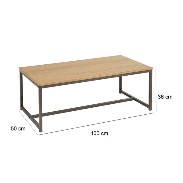 Масичка за кафе в естествен цвят 50x100 cm - Casa Selección-image-3