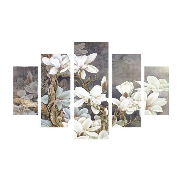 Картина от няколко части "Бял цвят", 92 x 56 cm - Wallity