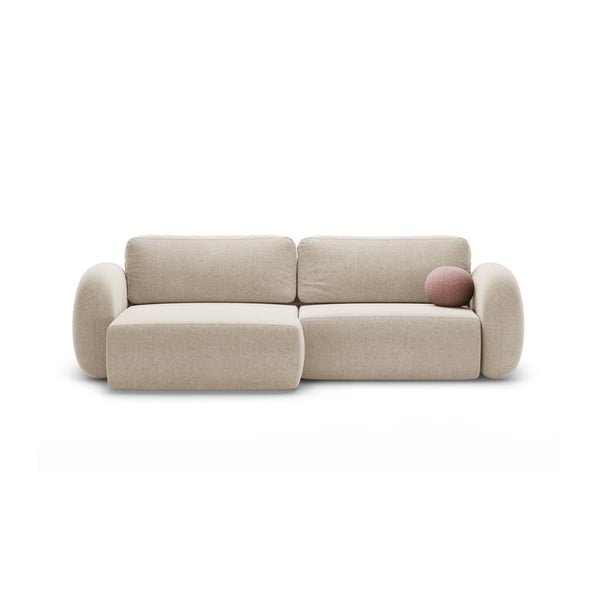 Бежов шенилов сгъваем/с място за съхранение ъглов диван Tonale – Cosmopolitan Design