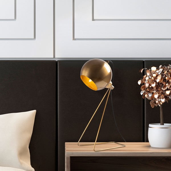 Настолна лампа в меден цвят с метален абажур (височина 45 cm) Oala – Opviq lights-image-3