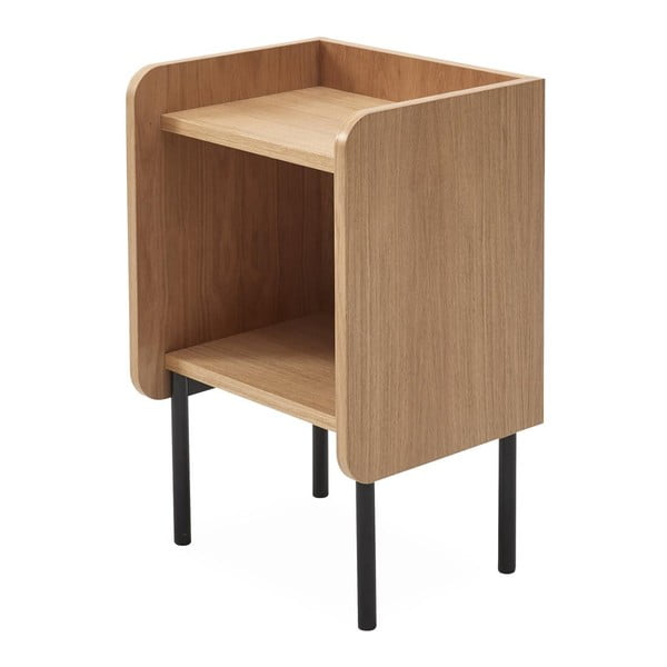 Нощно шкафче от дъбова дървесина с рафтове в естествен цвят Wrap - Bonami Selection-image-2