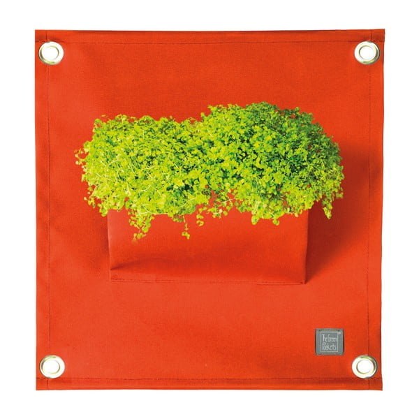 Oranžový závěsný květináč The Green Pockets Amma, 45 x 50 cm