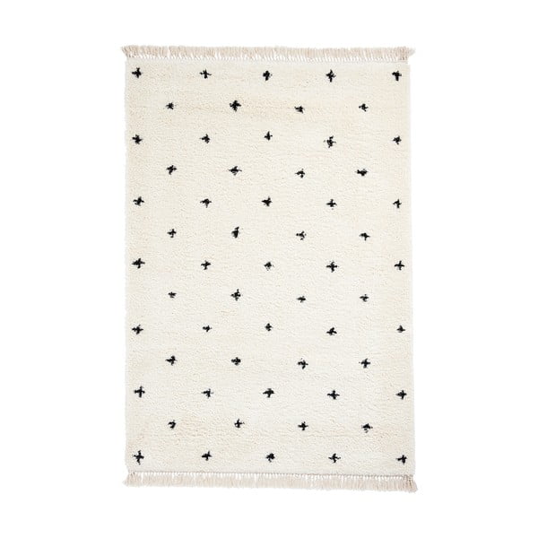 Бяло-черен килим Точки, 120 x 170 cm Boho - Think Rugs