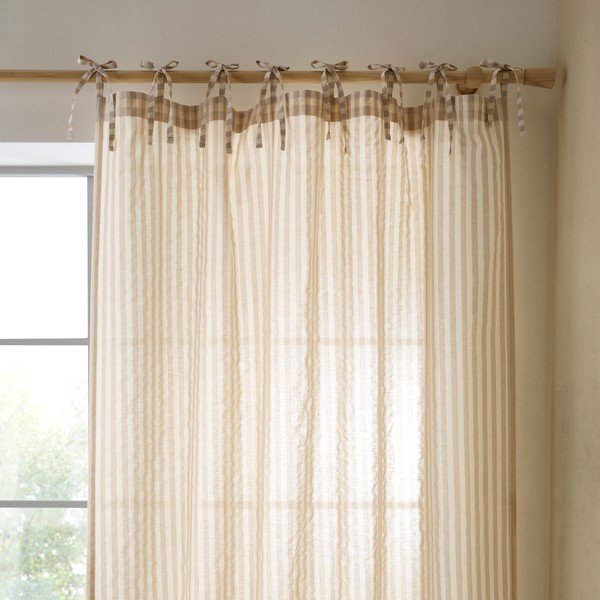 Бежово перде 140x183 cm Zanzibar Woven Stripe – Pineapple Elephant