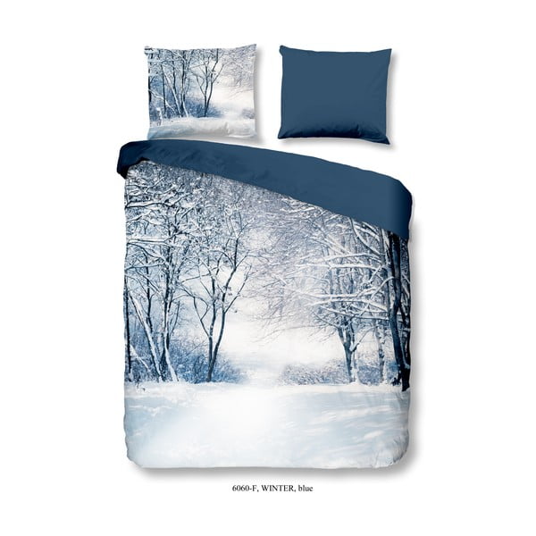 Единен чаршаф от памук с фланела Зима, 140 x 200 cm - Good Morning