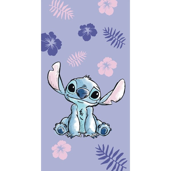 Лилава памучна бебешка кърпа 70x140 cm Lilo and Stitch - Jerry Fabrics