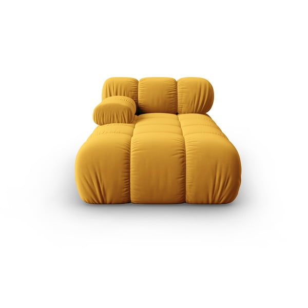 Жълт кадифен модул за диван (ляв ъгъл) Bellis - Micadoni Home