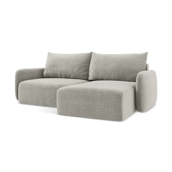 Светлосив разтегателен ъглов диван с място за съхранение (десен ъгъл) Kalena – Makamii-image-1