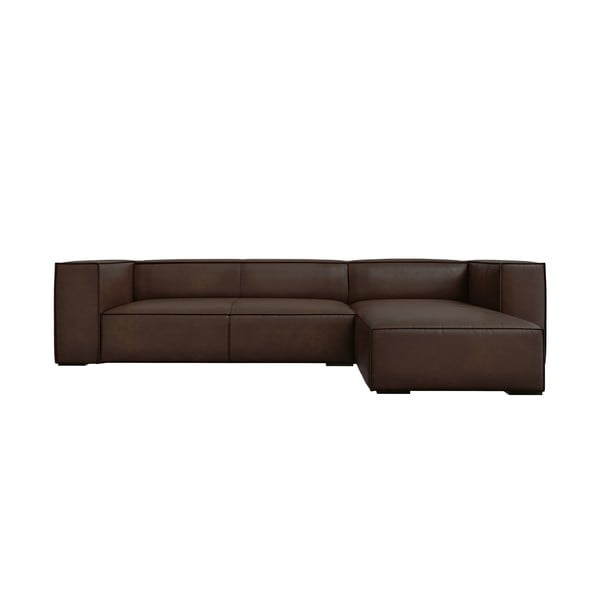 Ъглов диван от тъмнокафява кожа (десен ъгъл) Madame - Windsor & Co Sofas