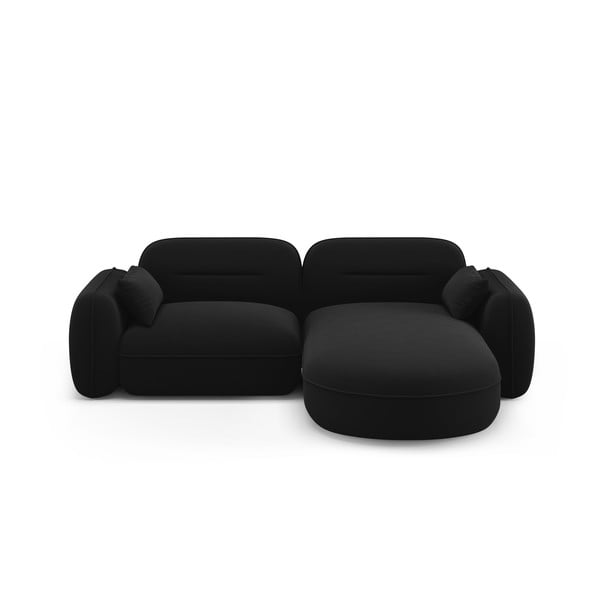 Черен кадифен ъглов диван (десен ъгъл) Audrey – Interieurs 86