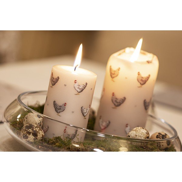 Бежова великденска свещ , време на горене 73 ч. Cute Hens - Unipar-image-1