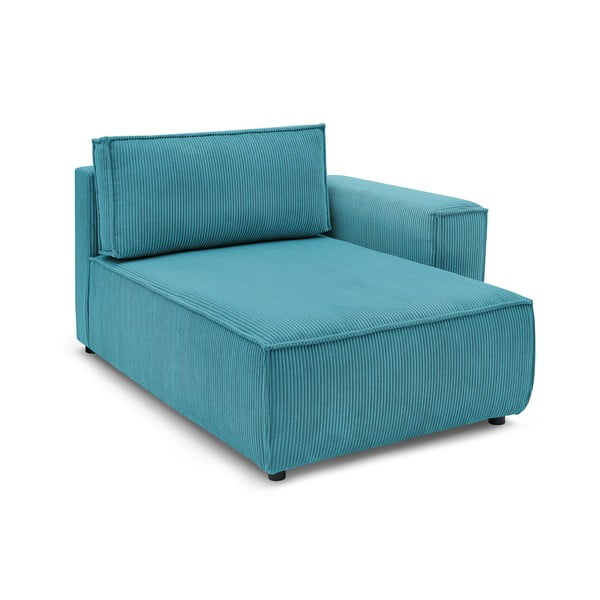 Модулен диван от син велур, десен ъгъл Nihad modular - Bobochic Paris