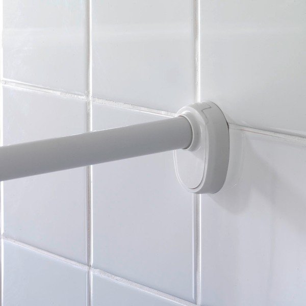 Конзола в сребрист цвят с извита форма за завеса за душ - Wenko-image-2