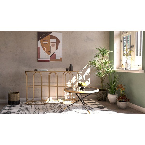 Ратанова конзолна маса в естествен цвят 32x110 cm Samui – Mauro Ferretti-image-1