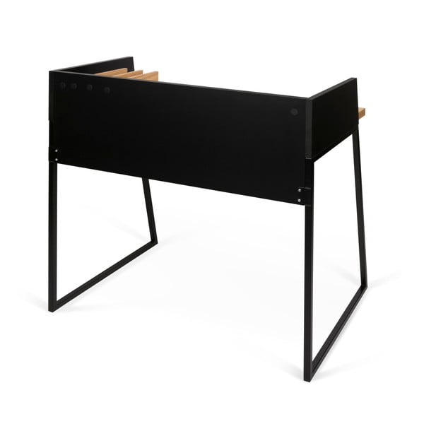 Черно работно бюро с детайли от дъбова дървесина Volga - TemaHome-image-4