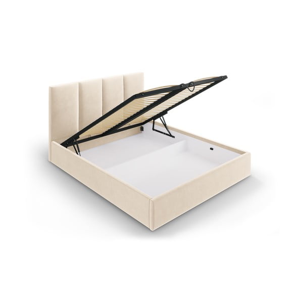 Бежово кадифено двойно легло , 160 x 200 cm Juniper - Mazzini Beds-image-3