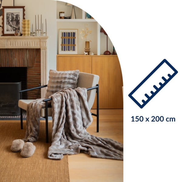 Кафяво-сиво одеяло от микроплюш 150x200 cm Wave – Tiseco Home Studio-image-2