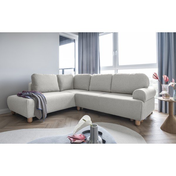 Кремав ъглов разтегателен диван (ляв ъгъл) Bouncy Olli - Miuform-image-1