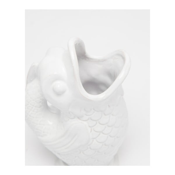 Бяла ръчно изработена ваза Pez Blanco - Velvet Atelier-image-1