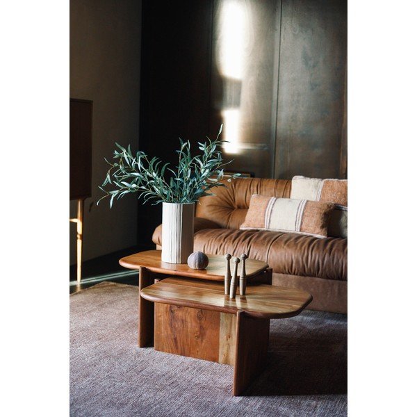 Масичка за кафе от масивна акация в естествен цвят 50x75 cm Feller – Dutchbone-image-1