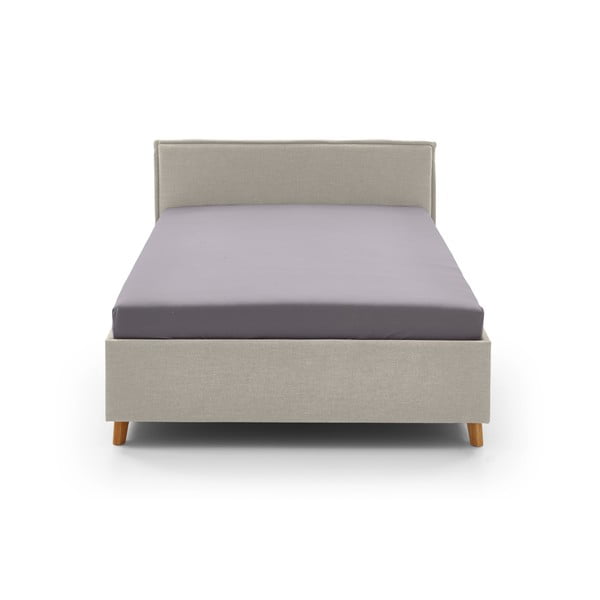 Бежово тапицирано детско легло 90x200 cm с място за съхранение с включена подматрачна рамка Fun – Meise Möbel-image-3