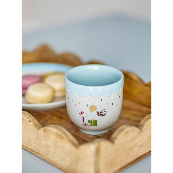 Синя/кремава глинена детска чаша 150 ml Celebrate – Bloomingville Mini-image-4